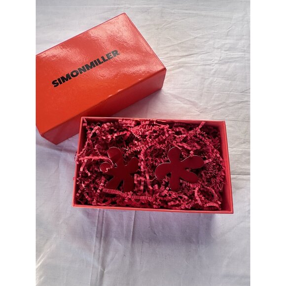 SIMON MILLER Flower Earrings Paprika Red - Picture 5 of 8